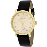 Buy Shop Marc Jacobs Baker Gold Dial Black Leather Strap Watch for Women - MBM1399 USA Online