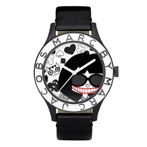 Buy Shop Marc Jacobs White & Black Dial Black Leather Strap Watch for Women - MBM1148 USA Online