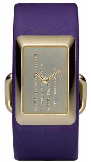 Buy Shop Marc Jacobs Champagne Dial Purple Leather Strap Watch for Women - MBM2044 USA Online
