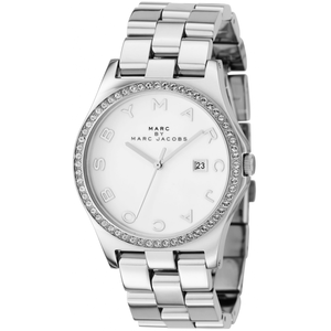Buy Shop Marc Jacobs Henry Diamonds White Dial Silver Steel Strap Watch for Women - MBM3044 USA Online