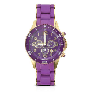 Buy Shop Marc Jacobs Rock Chronograph Purple Dial Purple Silicone Strap Watch for Women - MBM2549 USA Online