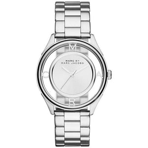 Buy Shop Marc Jacobs Tether Transparent Silver Dial Silver Steel Strap Watch for Women - MBM3412 USA Online