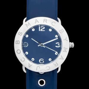 Buy Shop Marc Jacobs Blue Dial Blue Leather Strap Watch for Women - MBM1137 USA Online
