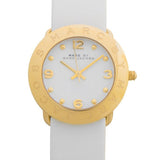 Buy Shop Marc Jacobs Amy White Dial White Leather Strap Watch for Women - MBM1150 USA Online
