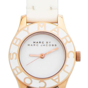Buy Shop Marc Jacobs Blade White Dial White Leather Strap Watch for Women - MBM1179 USA Online
