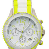 Buy Shop Marc Jacobs Rock Chronograph White Dial White & Green Silicone Strap Watch for Women - MBM2592 USA Online