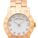 Buy Shop Marc Jacobs Amy White Dial Rose Gold Steel Strap Watch for Women - MBM3077 USA Online