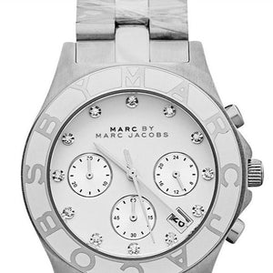 Buy Shop Marc Jacobs Blade Chronograph White Dial Silver Steel Strap Watch for Women - MBM3080 USA Online