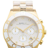 Buy Shop Marc Jacobs Blade Chronograph White Dial Gold Steel Strap Watch for Women - MBM3081 USA Online