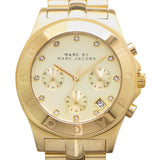 Marc Jacobs Blade Chronograph Gold Dial Gold Steel Strap Watch for Women - MBM3101