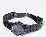 Buy Shop Marc Jacobs Amy Purple Dial Black Steel Strap Watch for Women - MBM3224 USA Online