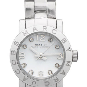 Marc Jacobs Amy White Dial Silver Steel Strap Watch for Women - MBM8611