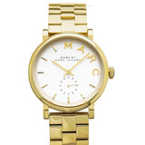 Buy Shop Marc Jacobs Baker White Dial Gold Steel Strap Watch for Women - MBM3243 USA Online