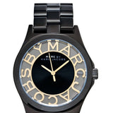 Buy Shop Marc Jacobs Henry Transparent Black Dial Black Steel Strap Watch for Women - MBM3255 USA Online