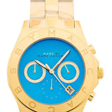 Buy Shop Marc Jacobs Blade Chronograph Blue Dial Gold Steel Strap Watch for Women - MBM3307 USA Online