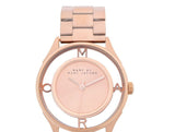 Marc Jacobs Tether Rose Gold Transparent Dial Stainless Steel Strap Watch for Women - MBM3414