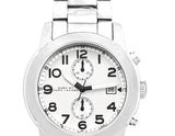 Marc Jacobs Larry Chronograph White Dial Silver Stainless Steel Strap Watch for Men - MBM5030