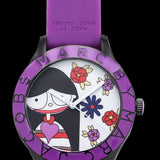 Buy Shop Marc Jacobs Marc White Dial Purple Silicone Strap Watch for Women - MBM5514 USA Online
