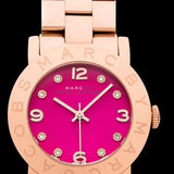 Buy Shop Marc Jacobs Amy Purple Dial Rose Gold Steel Strap Watch for Women - MBM8618 USA Online