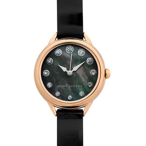Buy Shop Marc Jacobs Betty Mother of Pearl Black Dial Black Leather Strap Watch for Women - MJ1513 USA Online