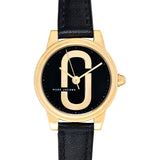 Buy Shop Marc Jacobs Corie Black Dial Black Leather Strap Watch for Women - MJ1580 USA Online