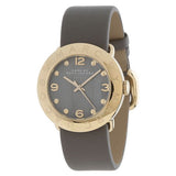 Buy Shop Marc Jacobs Amy Grey Dial Grey Leather Strap Watch for Women - MBM1287 USA Online