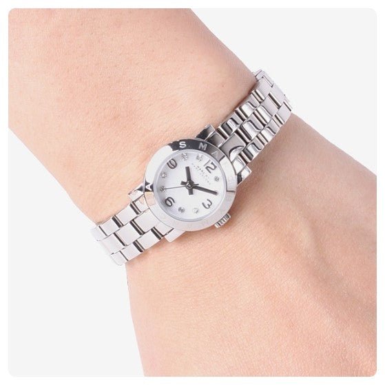 Buy Shop Marc Jacobs Amy Dinky White Dial Silver Steel Strap Watch for Women - MBM3225 USA Online