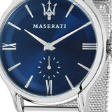 Buy Shop Maserati Epoca Blue Dial Silver Mesh Bracelet Watch For Men - R8853118006 USA Online