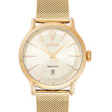 Buy Shop Maserati Epoca Golden Dial Golden Mesh Bracelet Watch For Men - R8853118003 USA Online