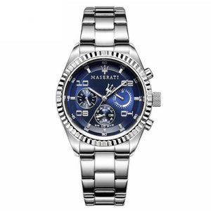 Buy Shop Maserati Competizione Blue Dial Silver Steel Strap Watch For Men - R8853100011 USA Online