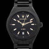 Maserati Triconic Analog Black Dial Black Steel Strap Watch For Men - R8853139004