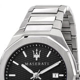 Buy Shop Maserati Stile Analog Black Dial Silver Steel Strap Watch For Men - R8853142003 USA Online