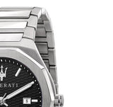 Buy Shop Maserati Stile Analog Black Dial Silver Steel Strap Watch For Men - R8853142003 USA Online