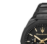 Buy Shop Maserati Stile Chronograph Black Dial Black Steel Strap Watch For Men - R8873642005 USA Online