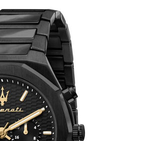 Buy Shop Maserati Stile Chronograph Black Dial Black Steel Strap Watch For Men - R8873642005 USA Online