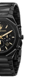 Buy Shop Maserati Stile Chronograph Black Dial Black Steel Strap Watch For Men - R8873642005 USA Online