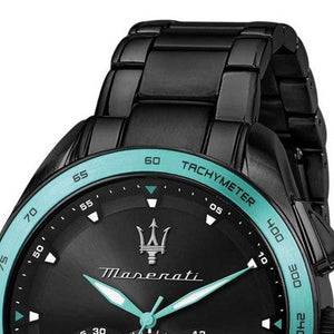 Buy Shop Maserati Traguardo Chronograph Aqua Edition Black Dial Black Steel Strap Watch For Men - R8873644002 USA Online