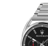 Maserati Trimarano Chronograph Black Dial Silver Stainless Steel Strap Watch For Men - R8873632003