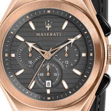 Buy Shop Maserati Triconic Chronograph Grey Dial Brown Leather Strap Watch For Men - R8871639003 USA Online