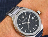 Buy Shop Maserati Stile Analog Black Dial Silver Steel Strap Watch For Men - R8853142003 USA Online
