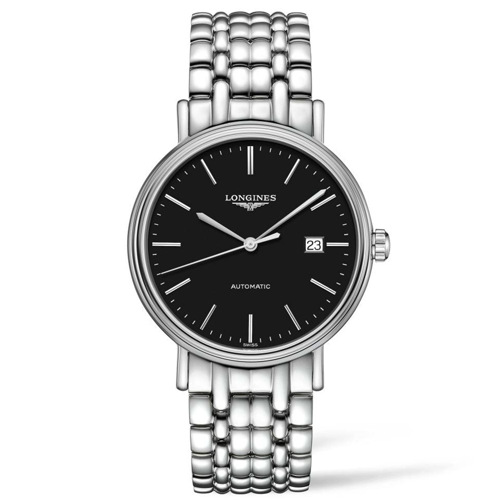 Buy Shop Longines Presence 38.5mm Automatic Stainless Steel Watch for Men - L4.921.4.52.6 USA Online