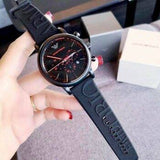 Buy Shop Emporio Armani Luigi Chronograph Black Dial Black Rubber Strap Watch For Men - AR11024 USA Online