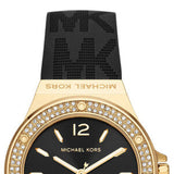 Buy Shop Michael Kors Mini Lennox Quartz Black Dial Black Silicone Strap Watch For Women - MK7281 USA Online