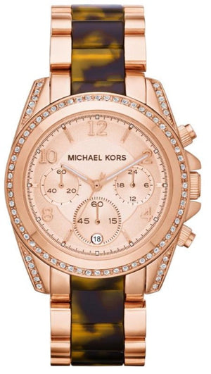 Buy Shop Michael Kors Blair Rose Gold Dial Two Tone Steel Strap Watch For Women - MK5859 USA Online