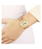 Buy Shop Michael Kors Parker Champagne Dial Orange Leather Strap Watch for Women - MK2279 USA Online