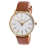 Buy Shop Michael Kors Pyper Quartz Silver Dial Brown Leather Watch For Women - MK2740 USA Online