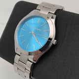 Buy Shop Michael Kors Runway Blue Dial Silver Steel Strap Watch for Women - MK3292 USA Online