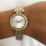 Buy Shop Michael Kors Darci White Dial Two Tone Steel Strap Watch for Women - MK3323 USA Online