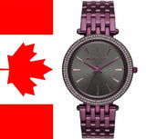 Buy Shop Michael Kors Darci Black Dial Purple Steel Strap Watch for Women - MK3554 USA Online