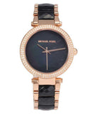 Buy Shop Michael Kors Parker Mother of Pearl Black Dial Two Tone Steel Strap Watch for Women - MK6414 USA Online